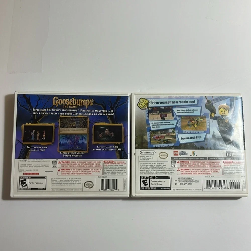 Lot of 2 3DS games. Goosebumps and City undercover The chase begins